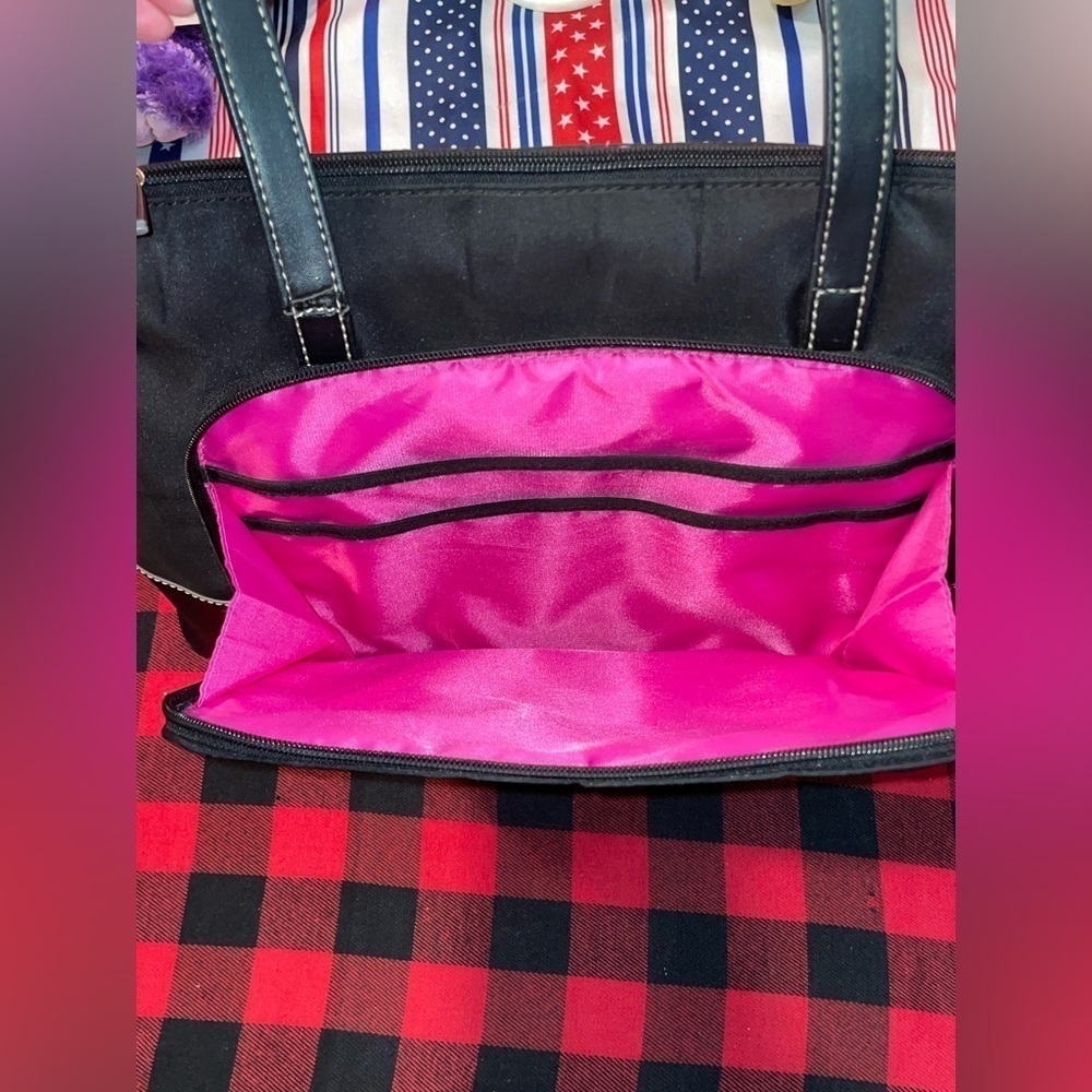 Preloved Non Branded Grannycore Vinyl/Faux Leather Tote/Handbag W Front Storage - Picture 8 of 13
